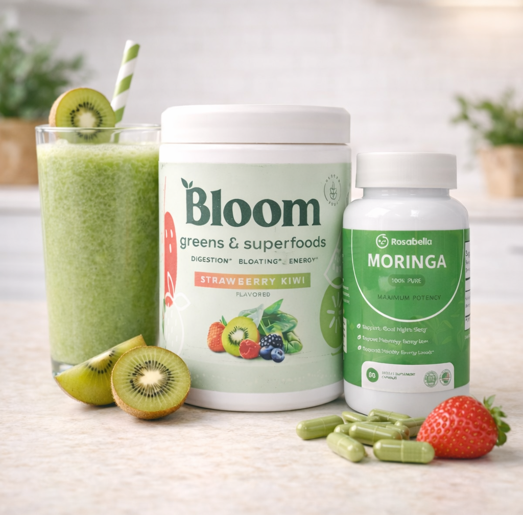 Combo Detox & Metabolismo | Bloom Greens + Moringa 100% Natural